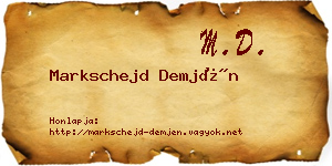 Markschejd Demjén névjegykártya